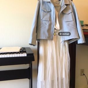 Initial Chambray Leather Jacket